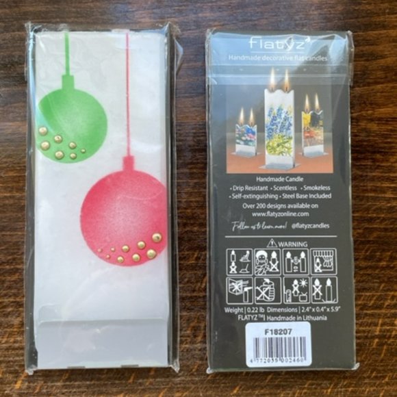 Flatyz - UNOPENED Christmas Handmade Twin Wicks Candle with Steel Stand - NWT - Picture 1 of 7